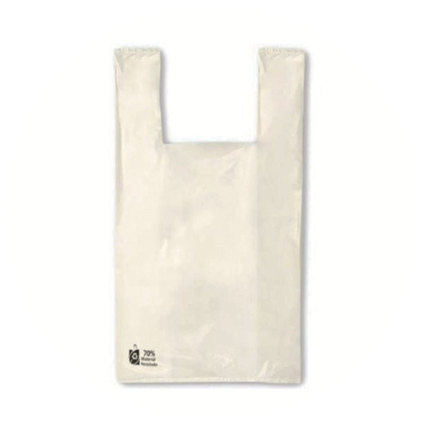 Biodegradable corn starch t-shirt bag – compostable eco-friendly alternative to plastic checkout bags